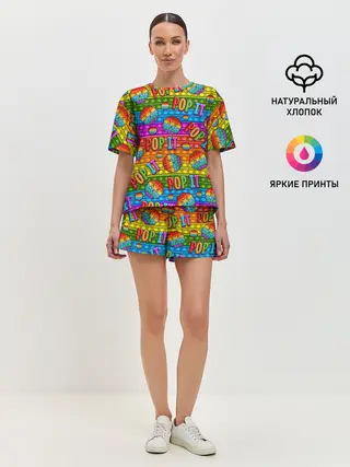 Женская пижама с шортами / POP IT SMILE | ПОП ИТ ПУПЫРКА