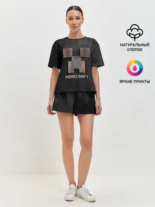 Женская пижама с шортами / MINECRAFT TEXTURE IRON