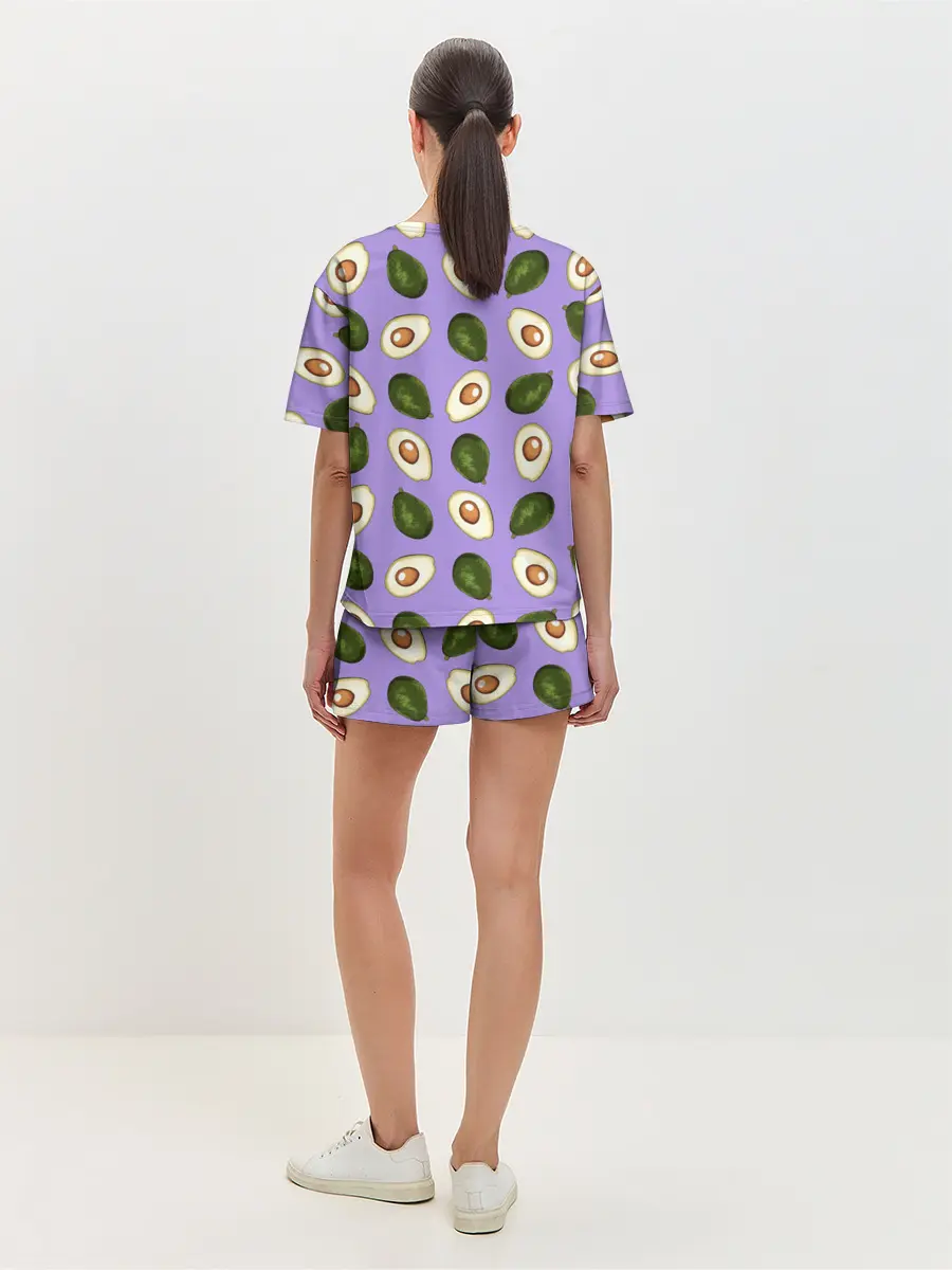 Женская пижама с шортами / Авокадо паттерн