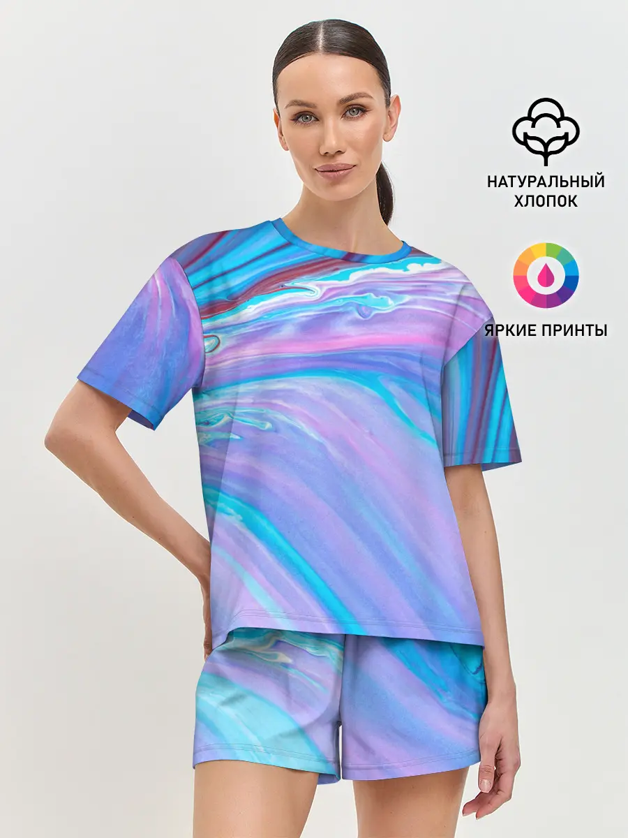 Женская пижама с шортами / Абстрактный прилив