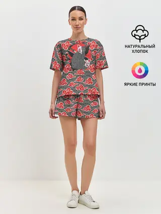 Женская пижама с шортами / Бакэнэко