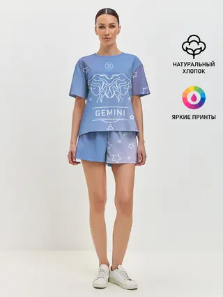 Женская пижама с шортами / Знак Близнецы