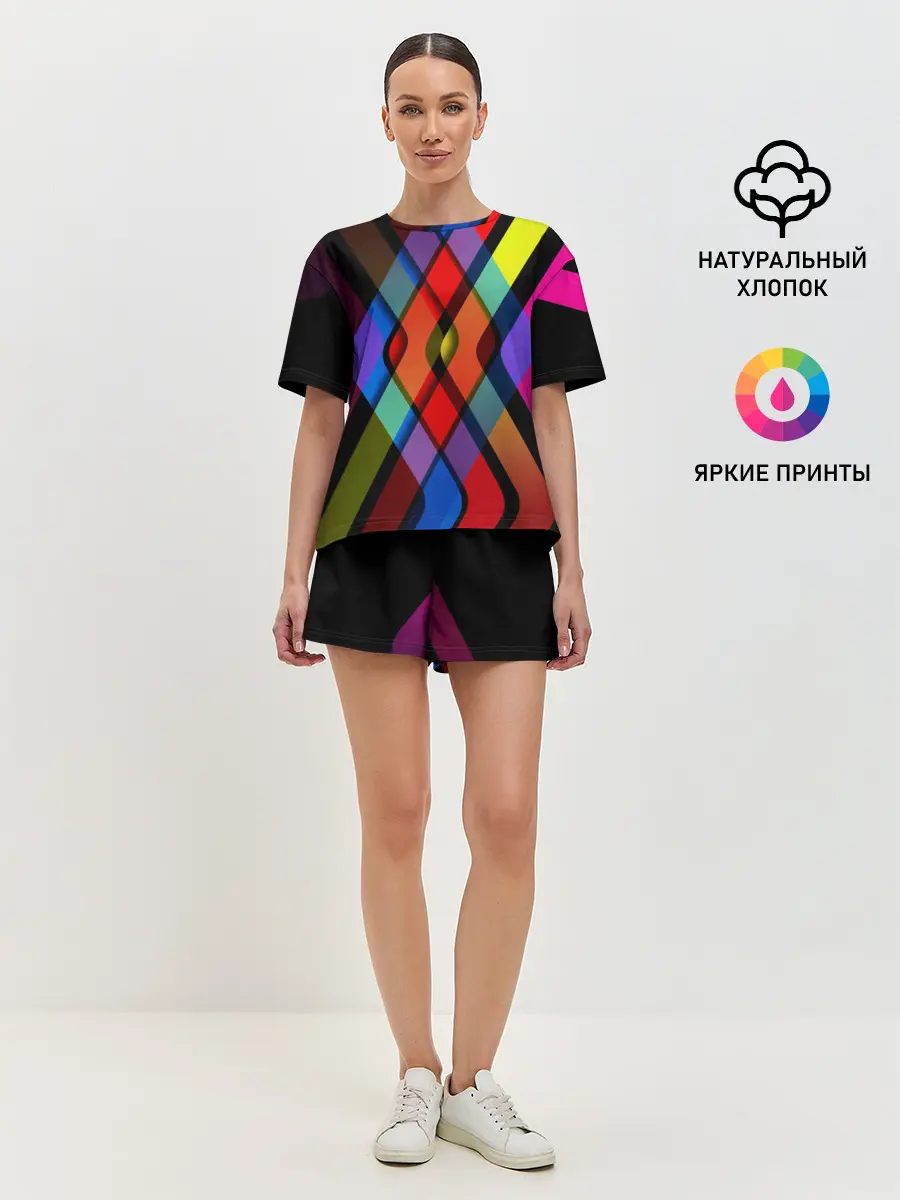 Женская пижама с шортами / Симметрия красок