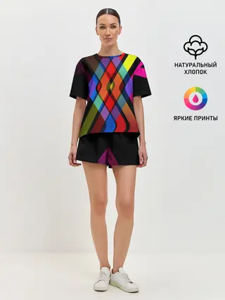 Женская пижама с шортами / Симметрия красок