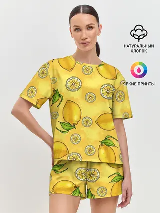 Женская пижама с шортами / Лимончик