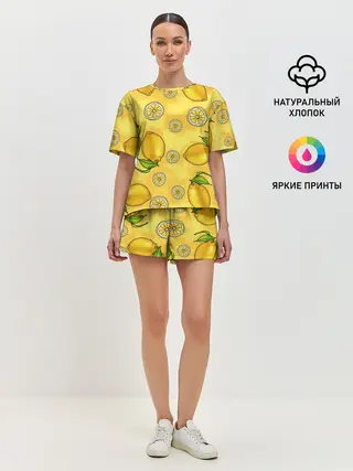 Женская пижама с шортами / Лимончик
