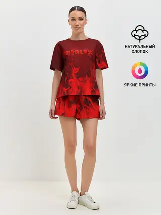 Женская пижама с шортами / ROBLOX ОГОНЬ