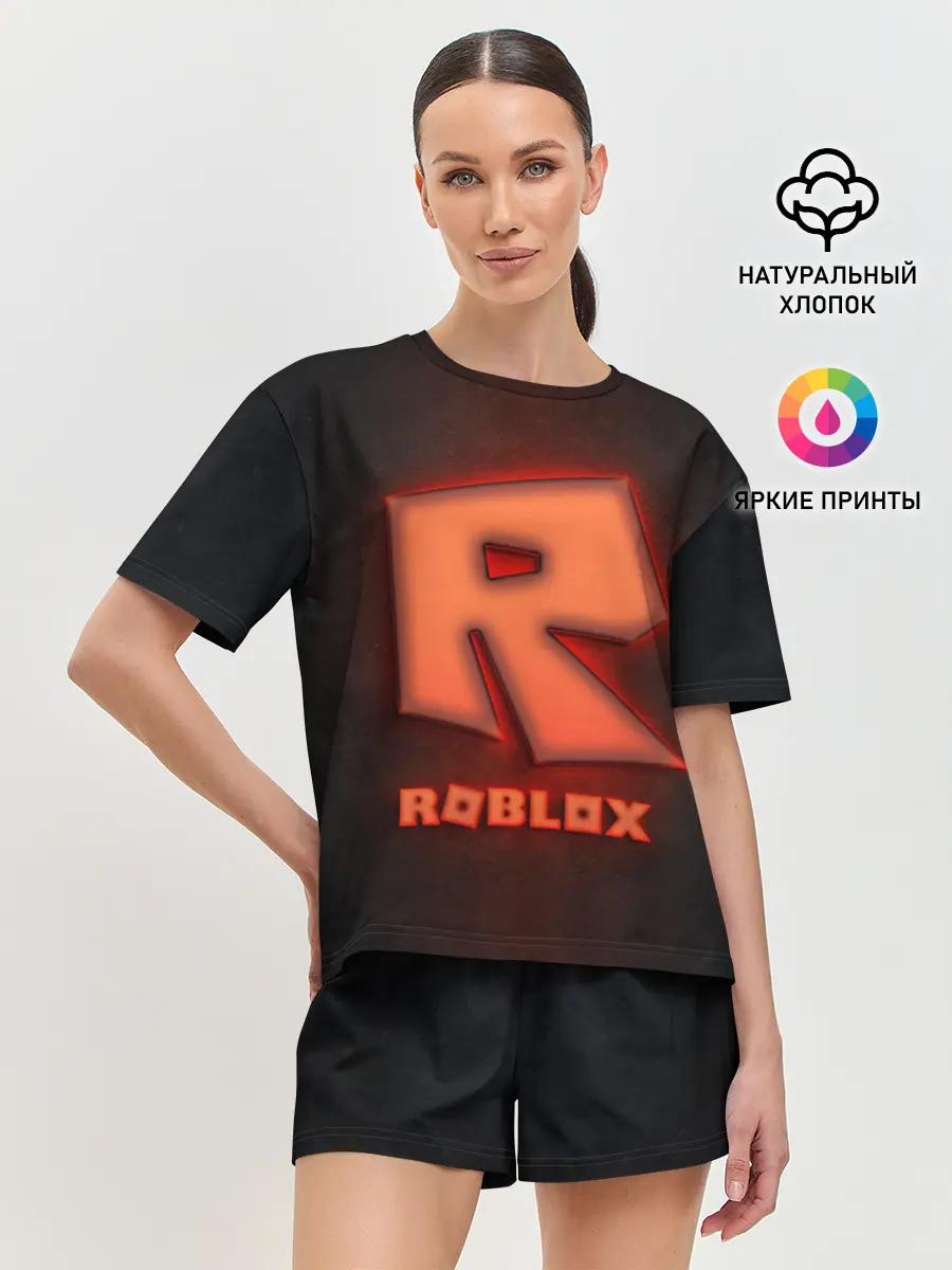 Женская пижама с шортами / ROBLOX NEON RED