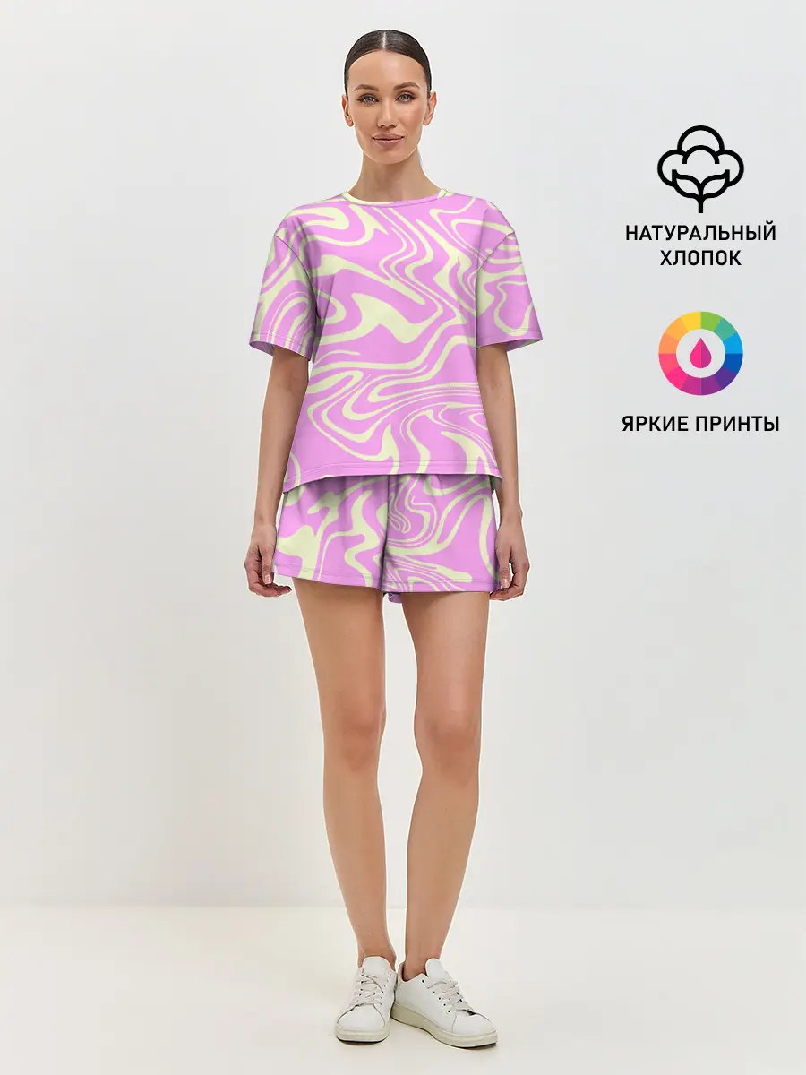 Женская пижама с шортами / Лолипоп абстракция