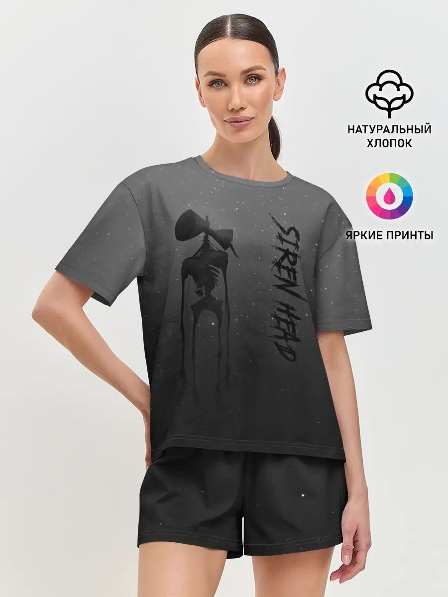 Женская пижама с шортами / Gray Siren head