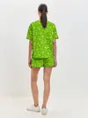 Женская пижама с шортами / Неоновый цветочный узор