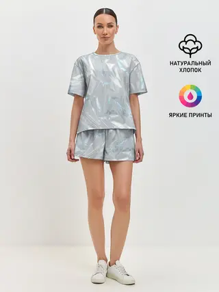 Женская пижама с шортами / Голографическая текстура