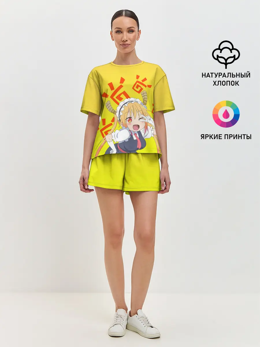 Женская пижама с шортами / Тору, Дракон-горничная Кобаяши