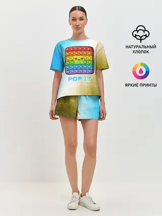 Женская пижама с шортами / Поп Ит - Глитч