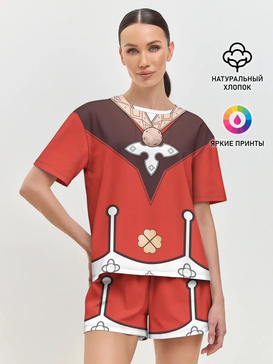 Женская пижама с шортами / КОСТЮМ КЛИ | ГЕНШИН ИМПАКТ