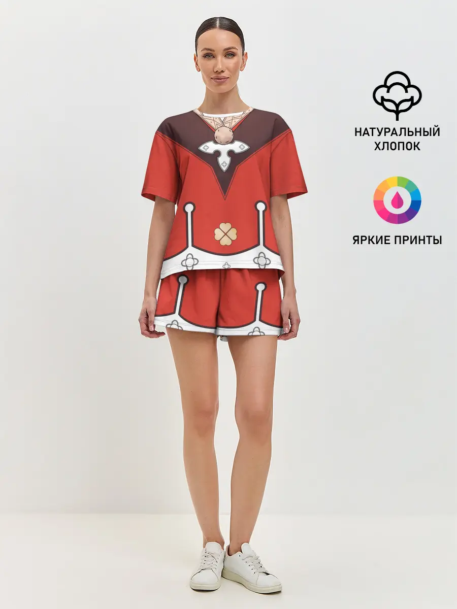Женская пижама с шортами / КОСТЮМ КЛИ | ГЕНШИН ИМПАКТ