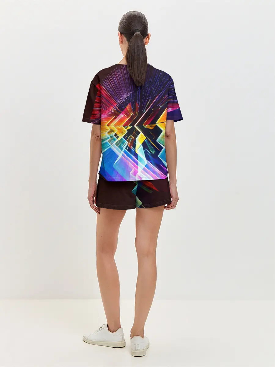 Женская пижама с шортами / Цифровая радуга