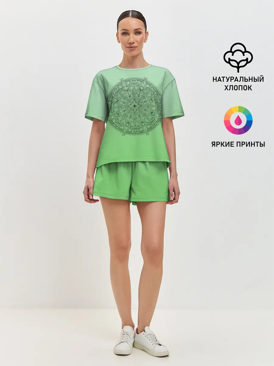 Женская пижама с шортами / Peacefull green