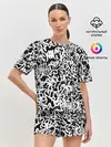 Женская пижама с шортами / Graffiti white on black