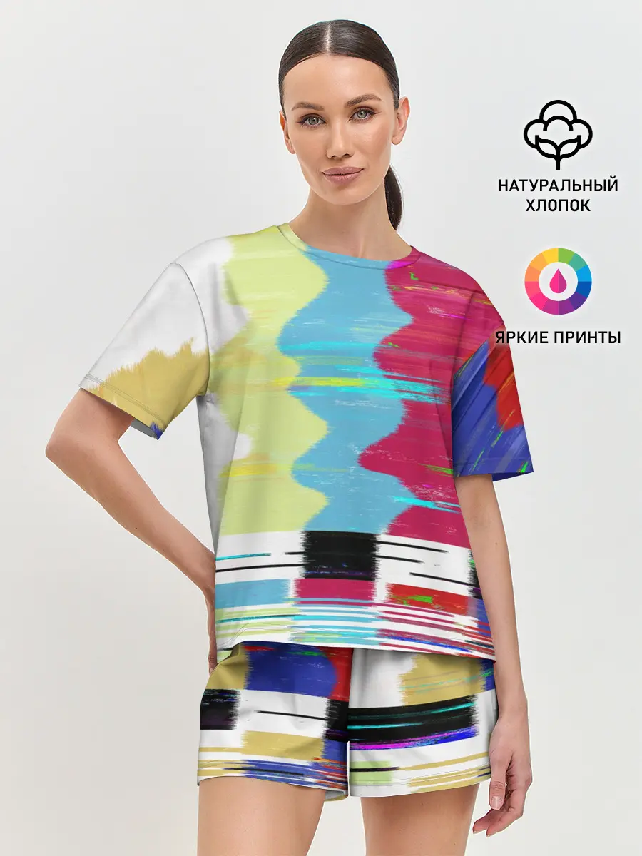 Женская пижама с шортами / TV glitch