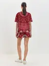 Женская пижама с шортами / Красно-розовый калейдоскоп