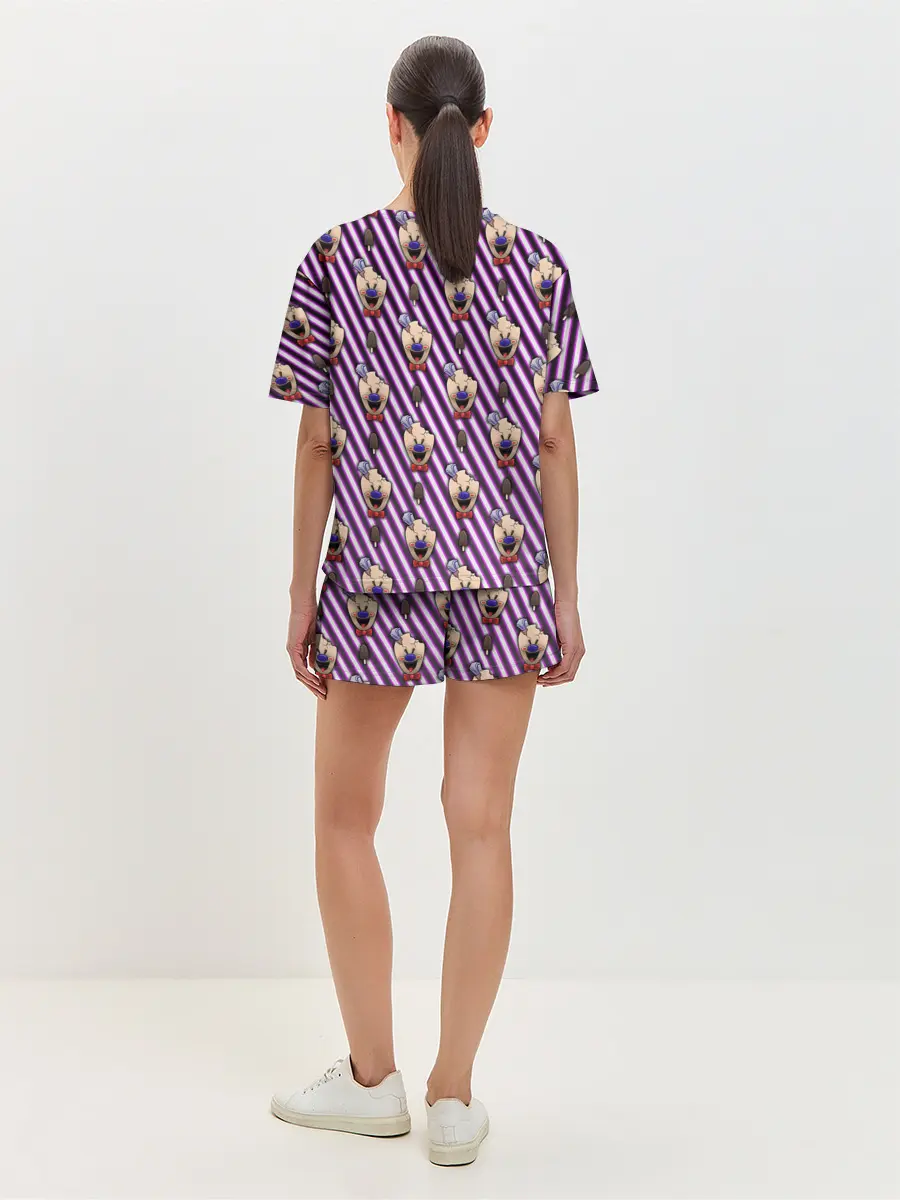 Женская пижама с шортами / ICE SCREAM розовый паттерн