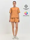 Женская пижама с шортами / Оранжевая пиксель абстракция
