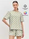 Женская пижама с шортами / Fuck паттерн светлый