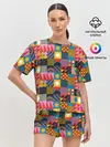 Женская пижама с шортами / Печворк. Мозаика.Настроение