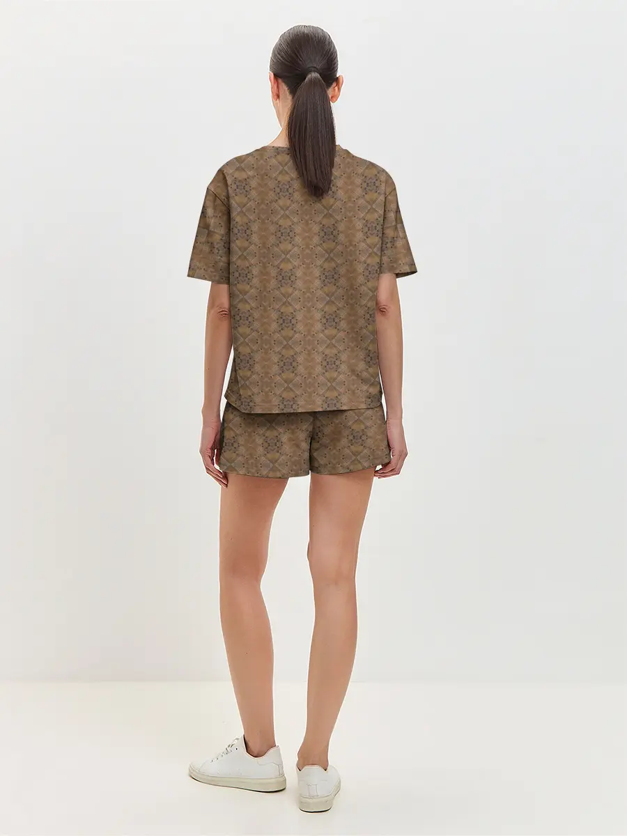 Женская пижама с шортами / Деревянный паркет