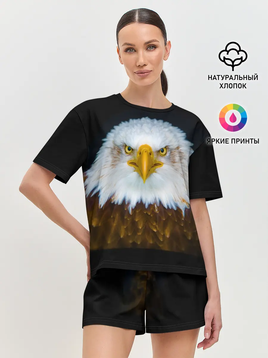 Женская пижама с шортами / Белоголовый орлан
