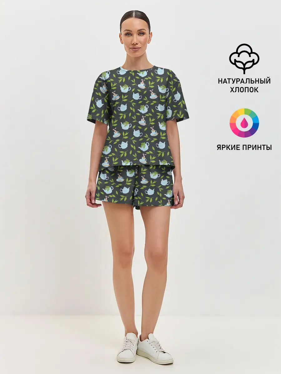 Женская пижама с шортами / Чай с мятой