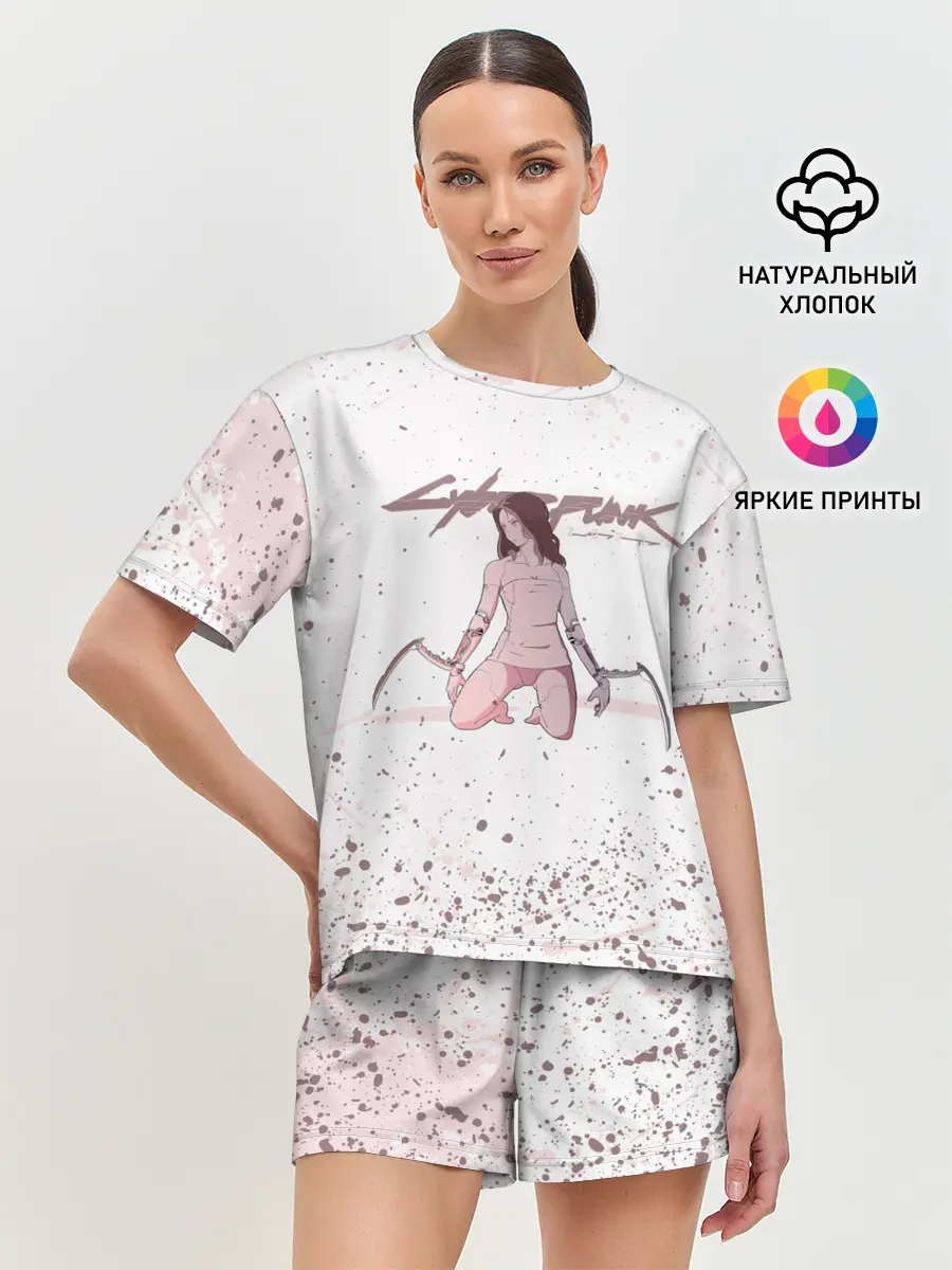 Женская пижама с шортами / КЛИНКИ БОГОМОЛА | CYBERPUNK 2077