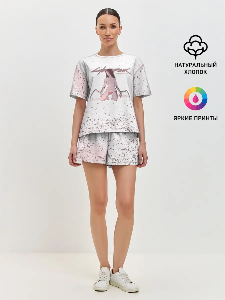 Женская пижама с шортами / КЛИНКИ БОГОМОЛА | CYBERPUNK 2077