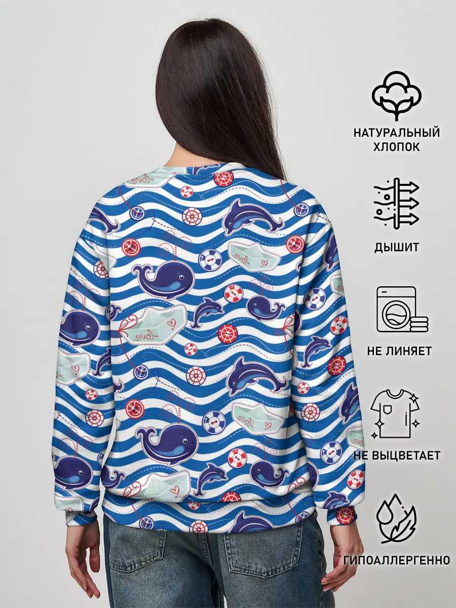 Женский свитшот / Киты и дельфины