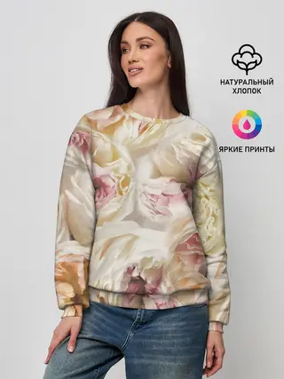 Женский свитшот / Нежные Пионы