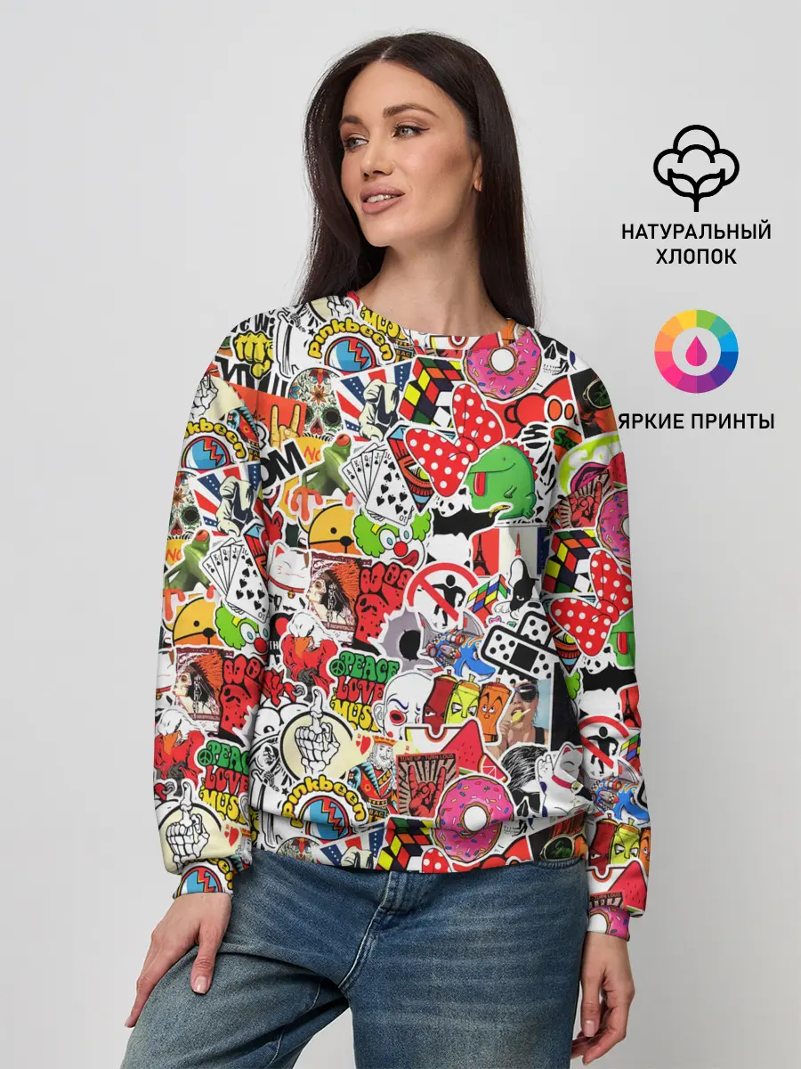Женский свитшот / Sticker Bombing