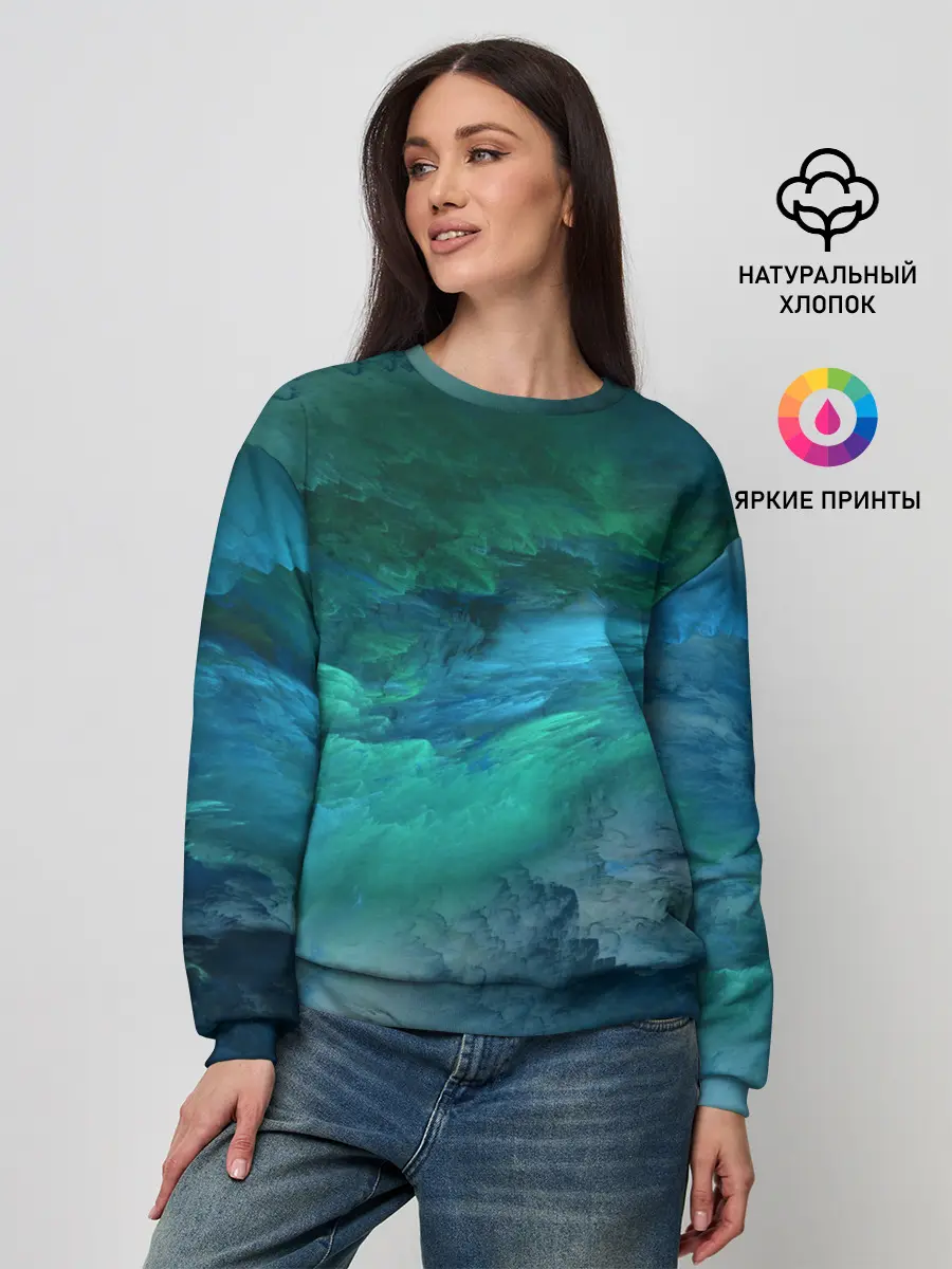 Женский свитшот / Изумрудные Облака