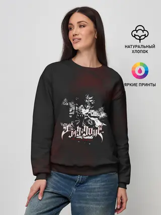 Женский свитшот / Аста на темном красном фоне