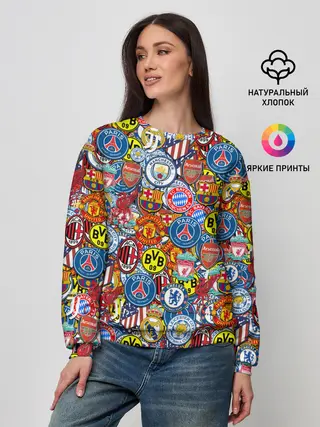 Женский свитшот / ЛОГОТИПЫ ФУТБОЛЬНЫХ КОМАНД