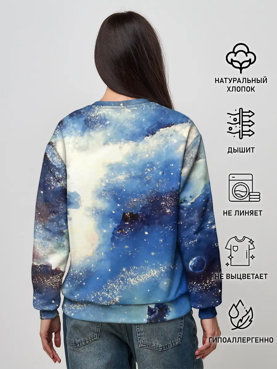 Женский свитшот / Ёжик в космосе