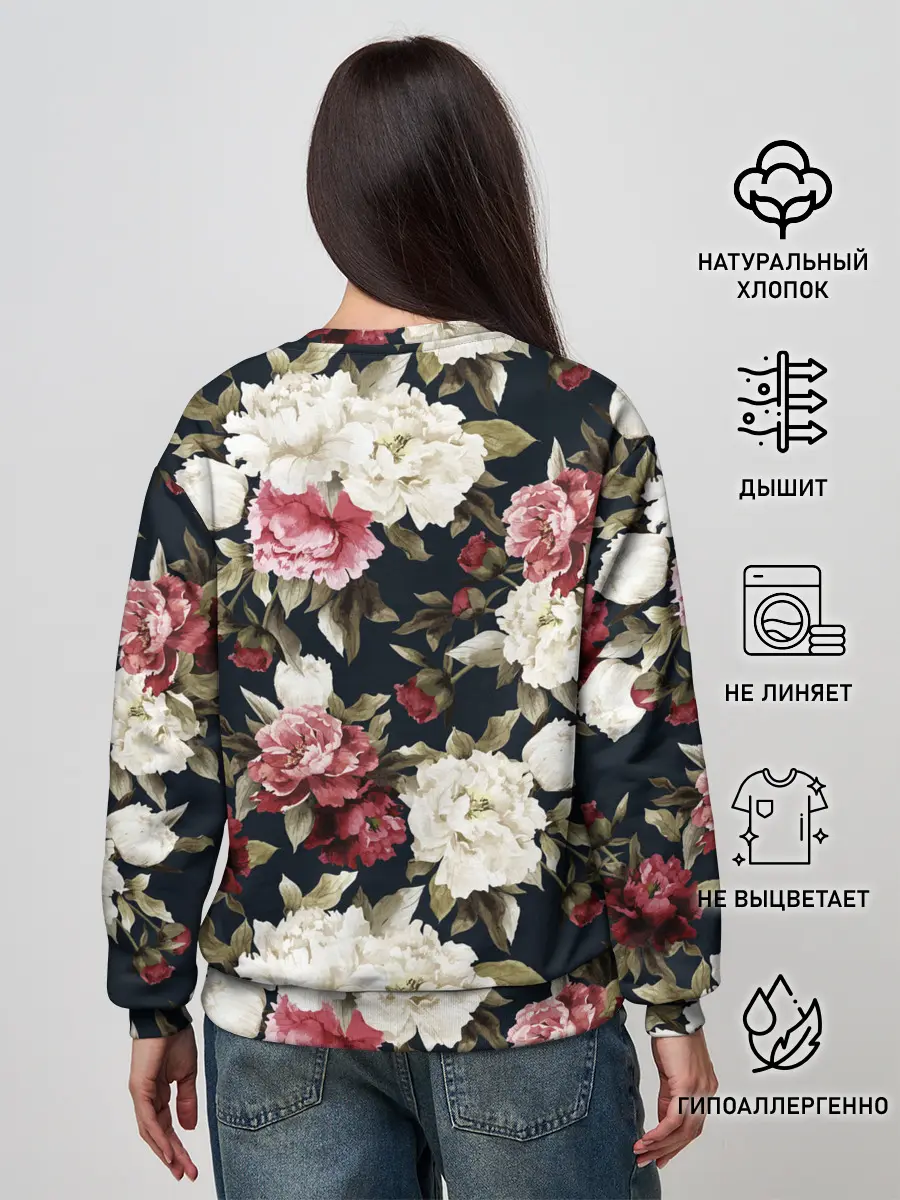 Женский свитшот / Акварель, розы