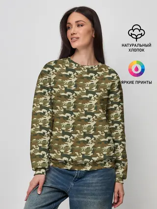 Женский свитшот / Камуфляж Коты