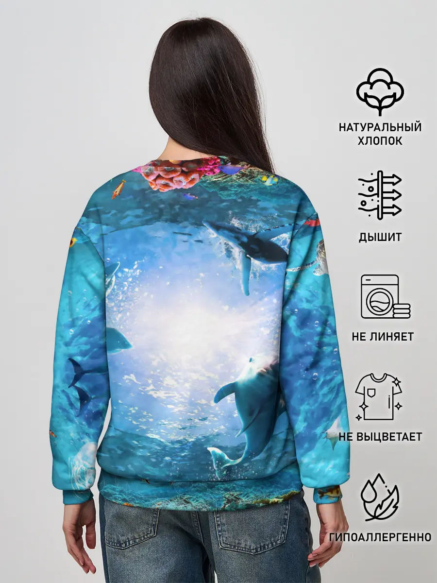 Женский свитшот / Дельфины
