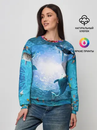 Женский свитшот / Дельфины
