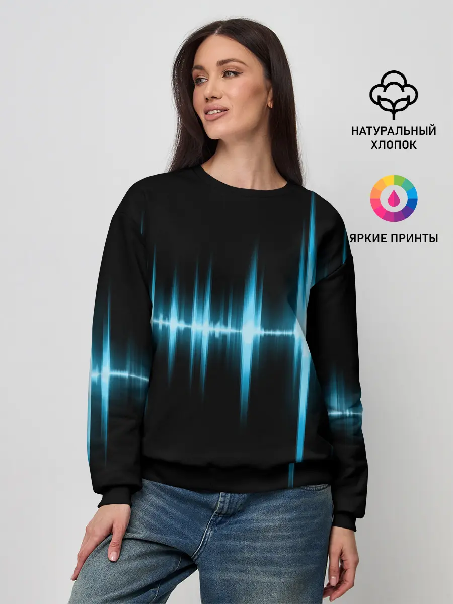 Женский свитшот / Текстура эквалайзера