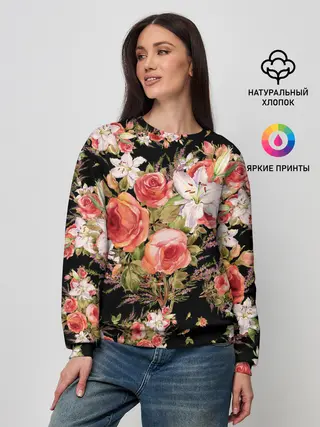 Женский свитшот / Лилии и розы