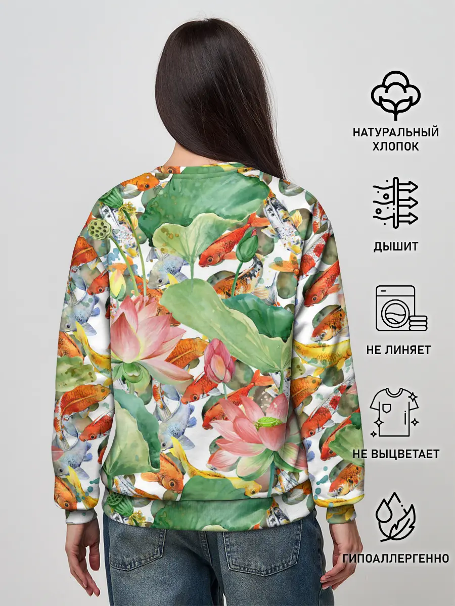 Женский свитшот / Карпы кои