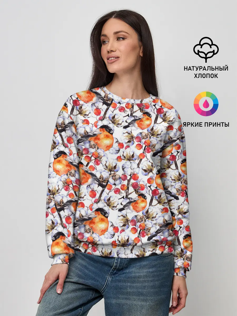 Женский свитшот / Снегири