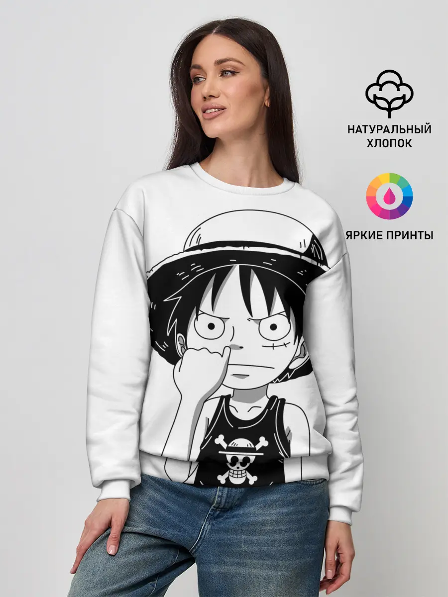 Женский свитшот / палец в носу One Piece